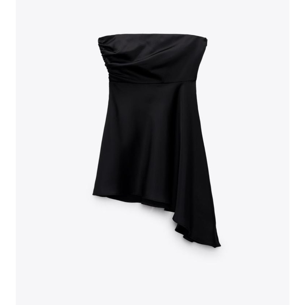 Zara STRAPLESS SATIN EFFECT DRESS